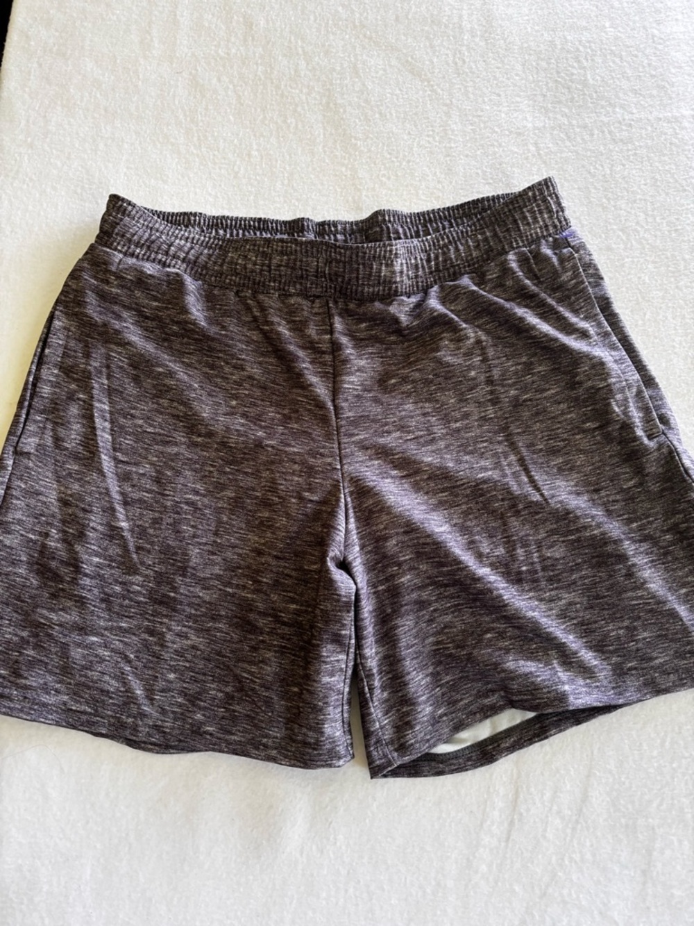 All in Motion Women’s Athletic Shorts‎ M Gray Lined Zip Pocket Stretch